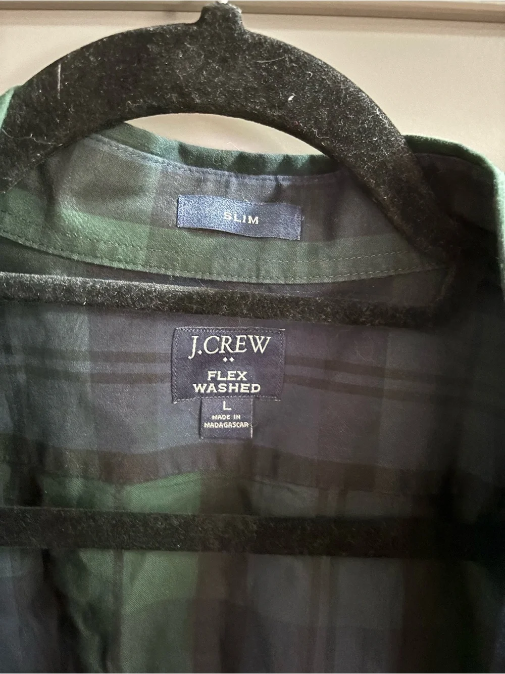 J. Crew Green and Navy Button-Down Shirts (2) size large